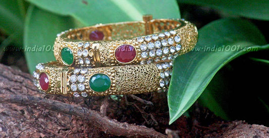 Openable Kundan, Pearl & Polki Kadas ( bangles)