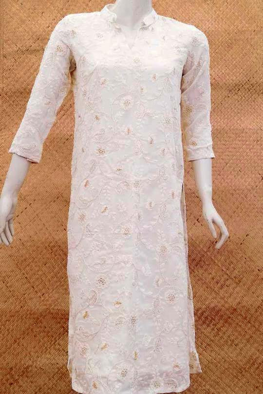 Georgette Kurta  with all over Embroidery